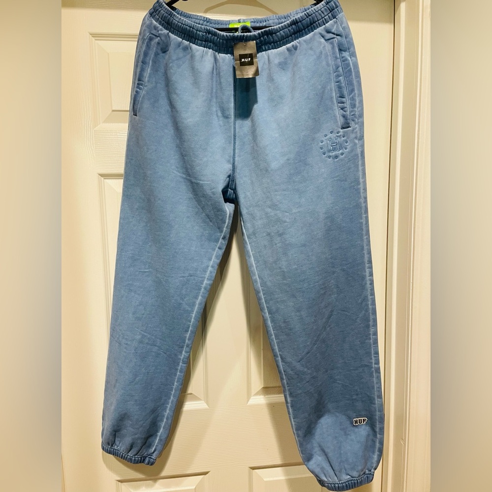 M HUF 12 Galaxies Faded Fleece Pants Blue